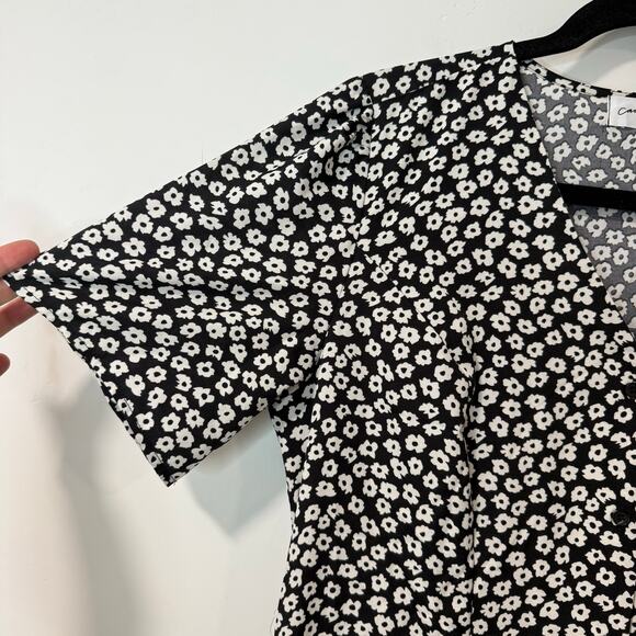 Carly Jean Los Angeles Women's Elise Dress Midi Button Down Tie Waist Floral L - Picture 4 of 10